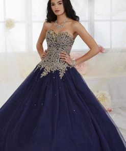 Gold Beaded Strapless Dress By House Of Wu Fiesta Gowns 56286