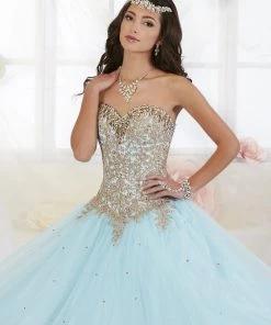 Gold Beaded Strapless Dress By House Of Wu Fiesta Gowns 56286