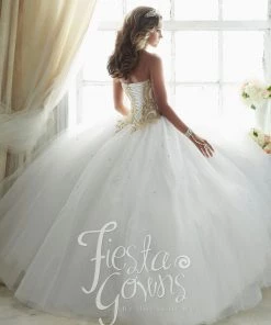 Gold Beaded Strapless Dress By House Of Wu Fiesta Gowns 56286