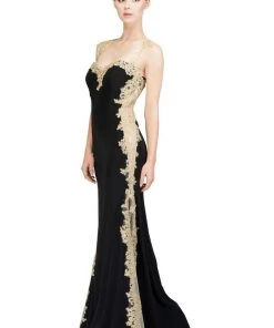 Starbox Embroidered Long Sleeveless Fitted Dress By Star Box 6419 Prom
