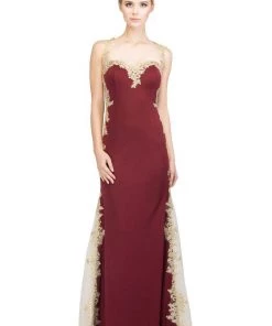 Starbox Embroidered Long Sleeveless Fitted Dress By Star Box 6419 Prom