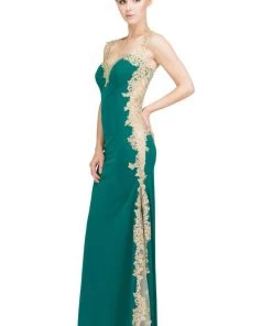 Starbox Embroidered Long Sleeveless Fitted Dress By Star Box 6419 Prom