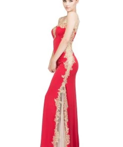Starbox Embroidered Long Sleeveless Fitted Dress By Star Box 6419 Prom