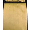 Vesuvio Napoli Men Gold Poly Satin Cummerbund, Bow Tie, And Hanky Set 2 Vesuvio Napoli Men Gold Poly Satin Cummerbund, Bow Tie, And Hanky Set