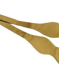 Vesuvio Napoli Gold Silk Self Tie Bow Ties