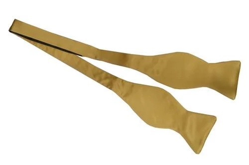 Vesuvio Napoli Gold Silk Self Tie Bow Ties 3 Vesuvio Napoli Gold Silk Self Tie Bow Ties