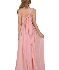 Gray Long Convertible Chiffon Dress By Poly USA