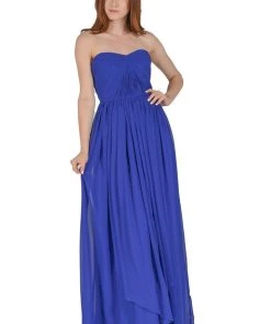 Gray Long Convertible Chiffon Dress By Poly USA