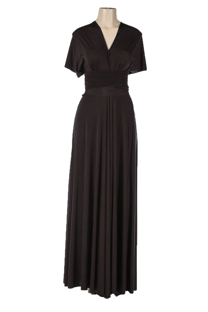 Gray Long Convertible Jersey Dress By Poly USA Prom 6 Gray Long Convertible Jersey Dress By Poly USA Prom