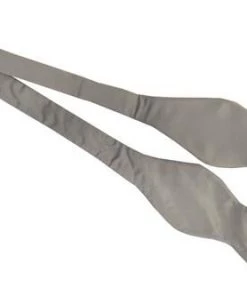 Vesuvio Napoli Men Gray Silk Self Tie Bow Ties