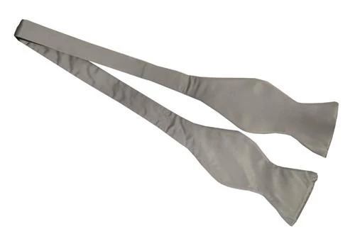 Vesuvio Napoli Men Gray Silk Self Tie Bow Ties 3 Vesuvio Napoli Men Gray Silk Self Tie Bow Ties