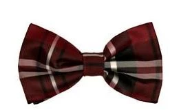 Vesuvio Napoli Gray/Black Plaid Bow Ties With Matching Pocket Squares Men