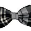 Vesuvio Napoli Gray/Black Plaid Bow Ties With Matching Pocket Squares Men 1 Vesuvio Napoli Gray/Black Plaid Bow Ties With Matching Pocket Squares Men