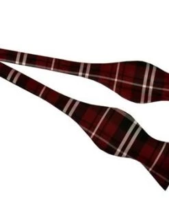 Vesuvio Napoli Gray/Black Self Tie Plaid Bow Ties Men