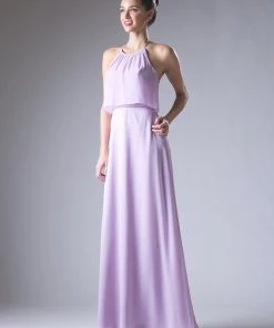 Prom Long Halter Chiffon Dress By Cinderella Divine CH523