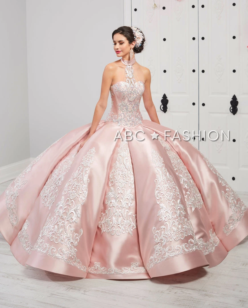 LA Glitter By House Of Wu Embroidered Halter Quinceanera Dress By LA Glitter 24057 3 LA Glitter By House Of Wu Embroidered Halter Quinceanera Dress By LA Glitter 24057