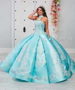 LA Glitter By House Of Wu Embroidered Halter Quinceanera Dress By LA Glitter 24057 10 LA Glitter By House Of Wu Embroidered Halter Quinceanera Dress By LA Glitter 24057