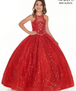Halter Glitter Quinceanera Dress By Mary's Bridal MQ2103 Quinceañera