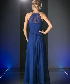 Long Halter Chiffon Dress By Cinderella Divine CH1501