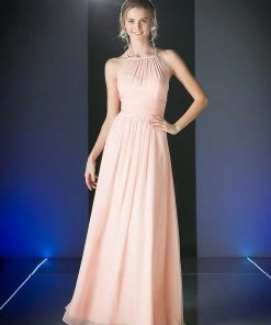 Long Halter Chiffon Dress By Cinderella Divine CH1501