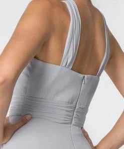 High-Neck Long A-Line Chiffon Dress By Elizabeth K GL2816 Prom