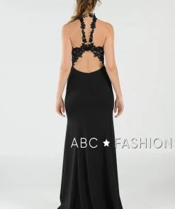 Prom High-Neck Mermaid Dress With Lace Appliques By Poly USA 8172