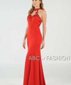 Prom High-Neck Mermaid Dress With Lace Appliques By Poly USA 8172