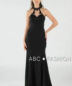 Prom High-Neck Mermaid Dress With Lace Appliques By Poly USA 8172