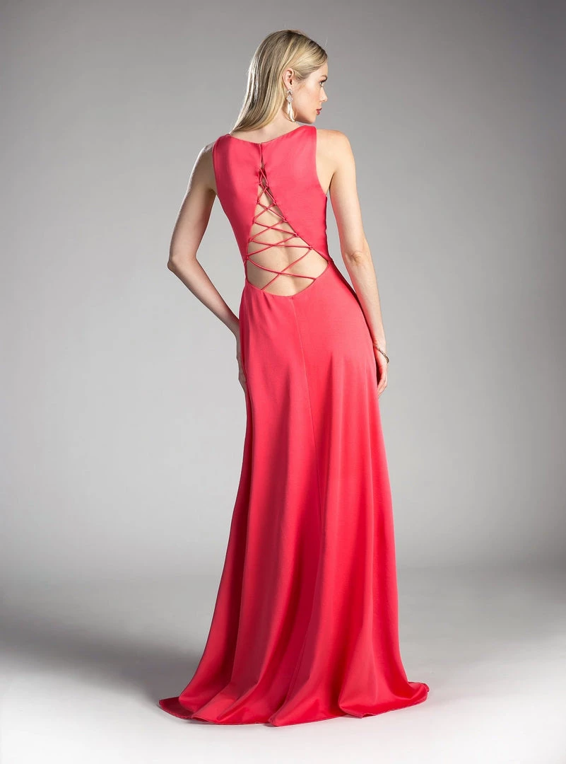 Pink Long Lace-Up Dress By Cinderella Divine 6504 Prom 4 Pink Long Lace-Up Dress By Cinderella Divine 6504 Prom