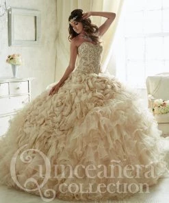 Ruffled Strapless Quinceanera Dress By House Of Wu 26816 Quinceañera
