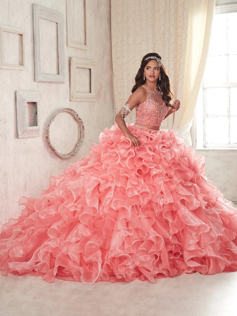 Ruffled Crop Top Quinceanera Dress By House Of Wu 26830 3 Ruffled Crop Top Quinceanera Dress By House Of Wu 26830
