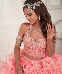 Ruffled Crop Top Quinceanera Dress By House Of Wu 26830 8 Ruffled Crop Top Quinceanera Dress By House Of Wu 26830