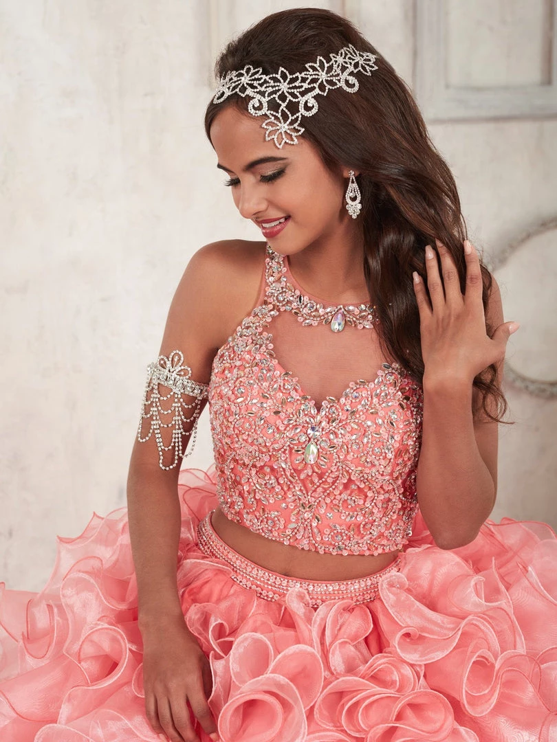 Ruffled Crop Top Quinceanera Dress By House Of Wu 26830 5 Ruffled Crop Top Quinceanera Dress By House Of Wu 26830