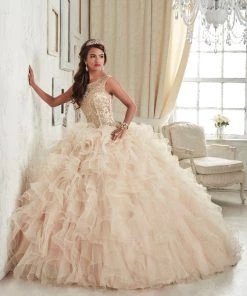 Quinceañera Ruffled Sleeveless Quinceanera Dress By House Of Wu 26835