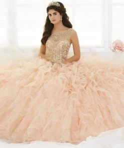 Quinceañera Ruffled Sleeveless Quinceanera Dress By House Of Wu 26835