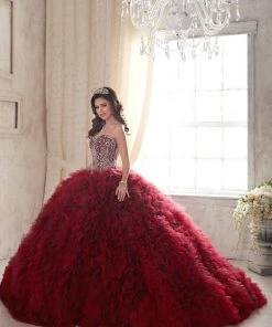 QuinceaƱera Ruffled Strapless Quinceanera Dress By House Of Wu 26838