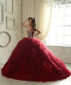 Quinceañera Ruffled Strapless Quinceanera Dress By House Of Wu 26838