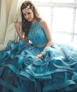 Quinceañera Ruffled Crop Top Quinceanera Dress By House Of Wu 26841