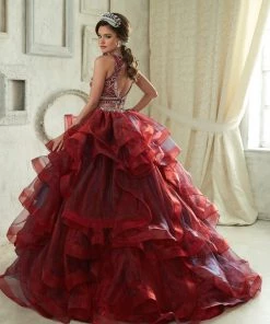 Quinceañera Ruffled Crop Top Quinceanera Dress By House Of Wu 26841