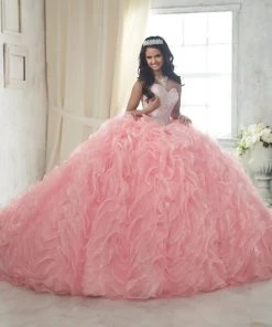 Strapless Ruffled Quinceanera Dress By House Of Wu 26848
