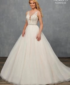 Florencia By Mary's Bridal Wedding Dresses Illusion A-Line Wedding Dress By Mary's Bridal MB3118