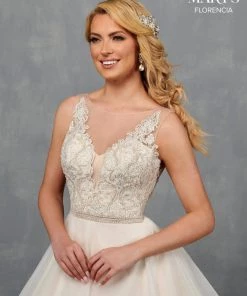 Florencia By Mary's Bridal Wedding Dresses Illusion A-Line Wedding Dress By Mary's Bridal MB3118