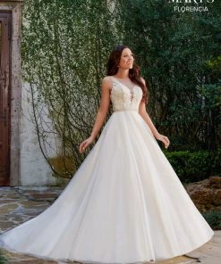 Florencia By Mary's Bridal Wedding Dresses Illusion A-Line Wedding Dress By Mary's Bridal MB3118