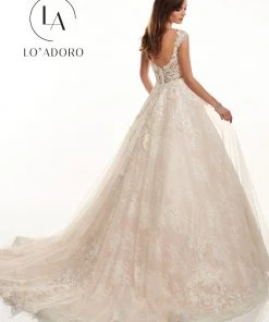 Lo Adoro By Mary's Bridal Wedding Dresses Illusion Cap Sleeve Lace Wedding Dress By Mary's Bridal M728