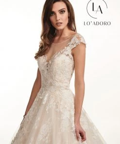 Lo Adoro By Mary's Bridal Wedding Dresses Illusion Cap Sleeve Lace Wedding Dress By Mary's Bridal M728 12 Lo Adoro By Mary's Bridal Wedding Dresses Illusion Cap Sleeve Lace Wedding Dress By Mary's Bridal M728