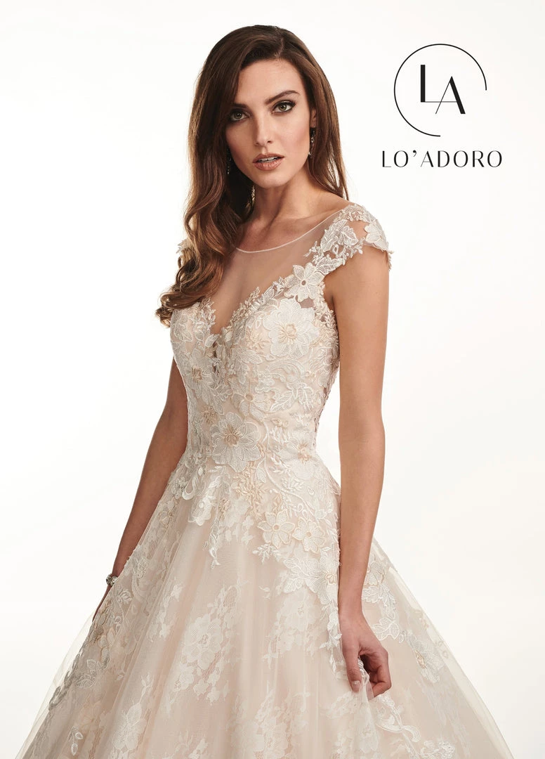 Lo Adoro By Mary's Bridal Wedding Dresses Illusion Cap Sleeve Lace Wedding Dress By Mary's Bridal M728 6 Lo Adoro By Mary's Bridal Wedding Dresses Illusion Cap Sleeve Lace Wedding Dress By Mary's Bridal M728