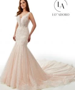 Lo Adoro By Mary's Bridal Illusion Glitter Tulle Mermaid Bridal Gown By Mary's Bridal M770