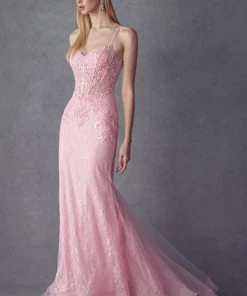 Illusion Lace Corset Mermaid Dress By Juliet 250 Prom