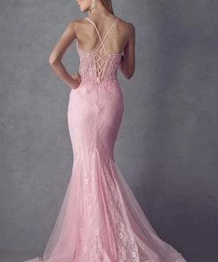 Illusion Lace Corset Mermaid Dress By Juliet 250 Prom