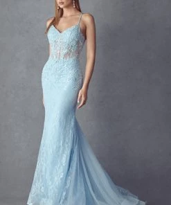 Illusion Lace Corset Mermaid Dress By Juliet 250 Prom